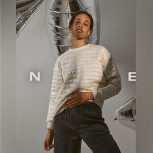 Lunya quilted silk sweatshirt XL NWT